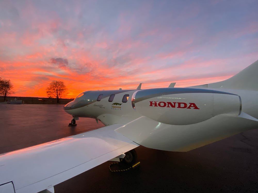 Honda commercial jet ready for takeoff